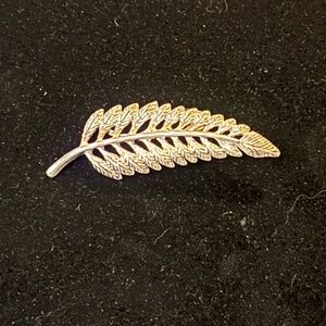 Vintage Leaf Fern Silver Brooch